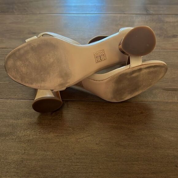 Jeffrey Campbell Ivory Leather Striped Sandal One Strap Heels US 8.5 - Picture 6 of 7